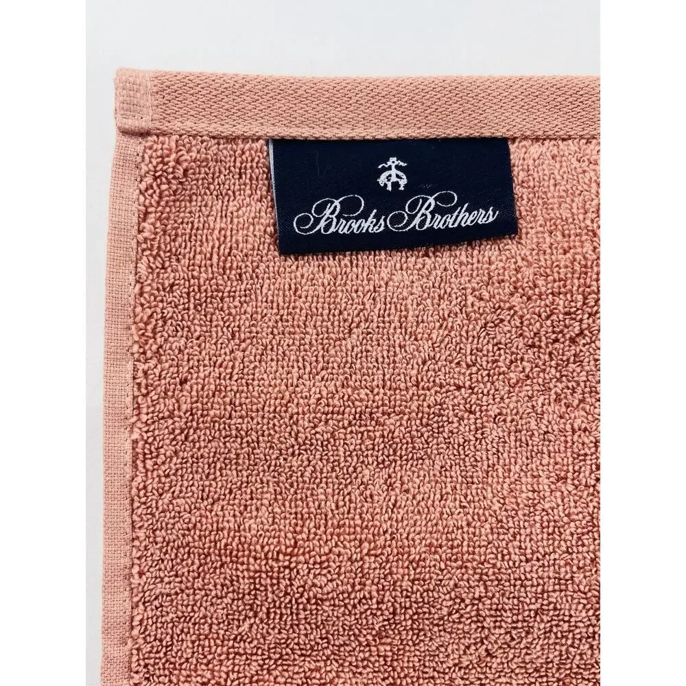 2 Brooks Brothers Turkish Wash Cloths Orange Peach Pink Color Zero Twist Cotton